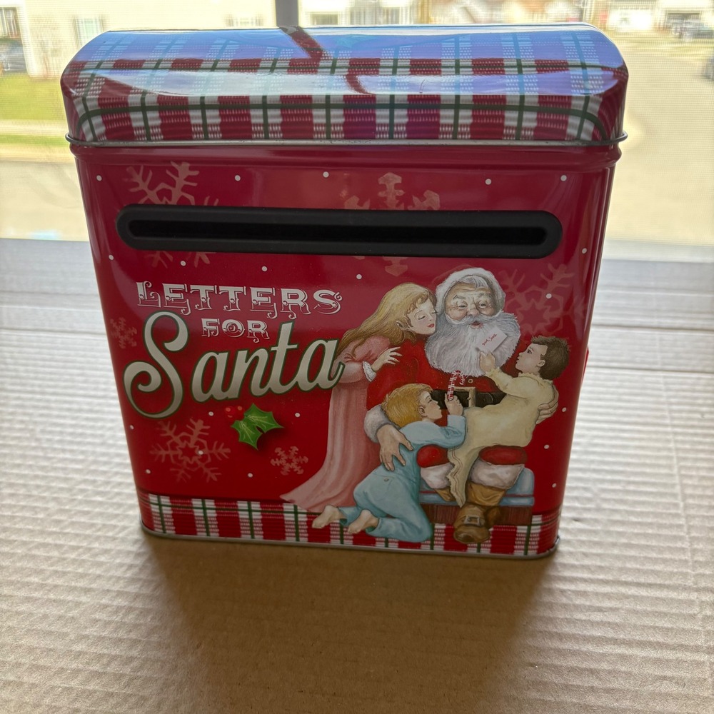 Christmas Mailbox Letters for Santa Tin‎ Box Holiday Decor Collectible